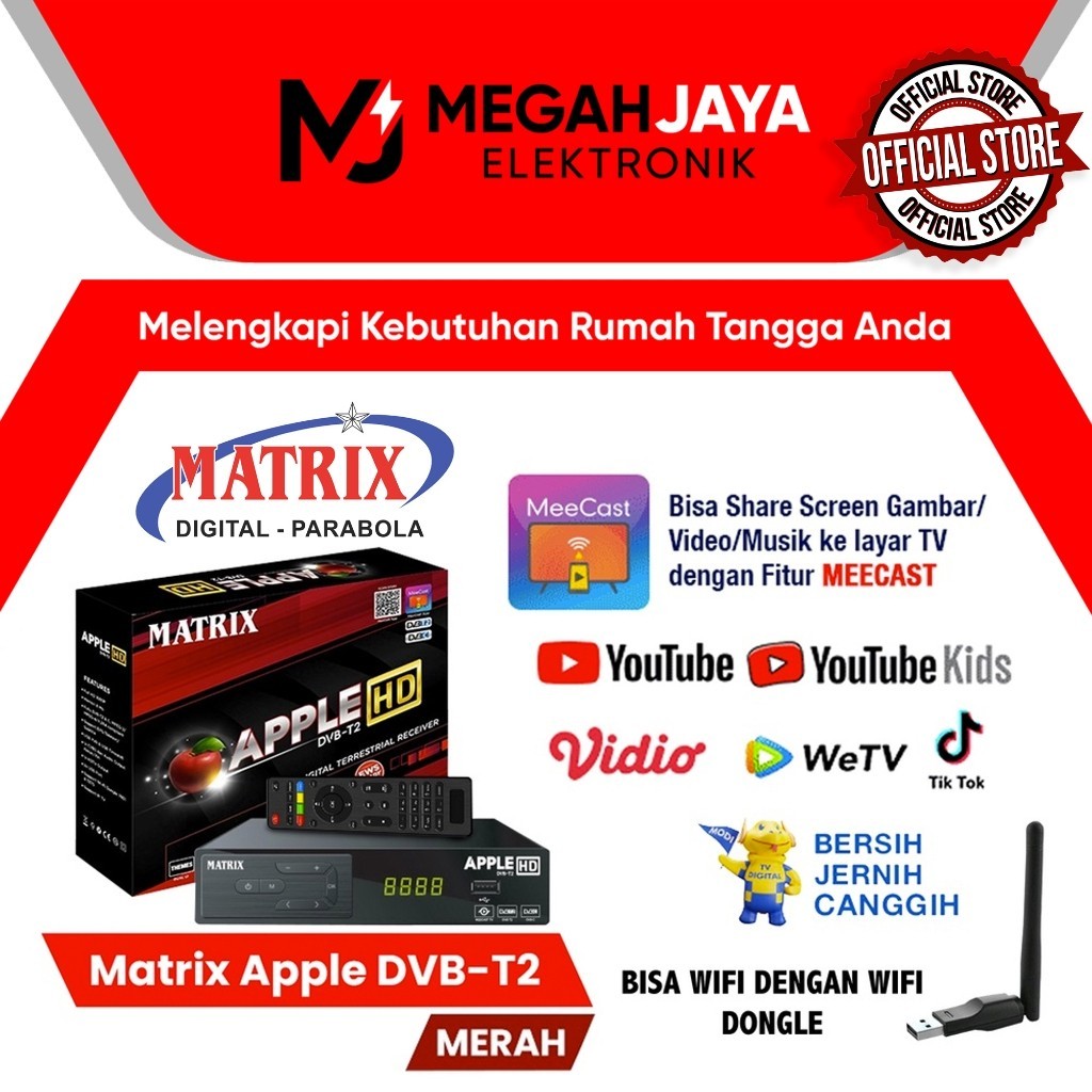 [COD] MATRIX APPLE MERAH / BURGER SET TOP BOX STB TV DIGITAL DVB T2 / PENERIMA SIARAN TV DIGITAL / P