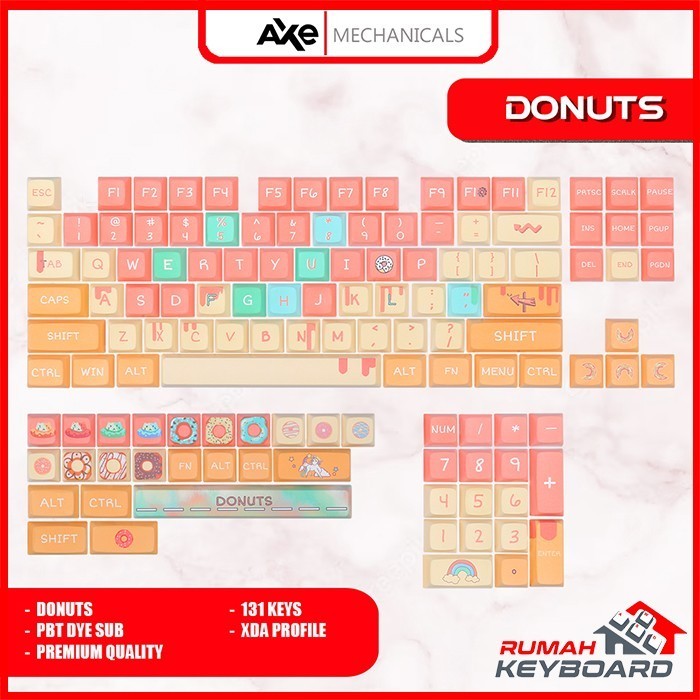 KEYCAP - KEYCAPS - XDA - DONUTS - PBT - DYE SUB