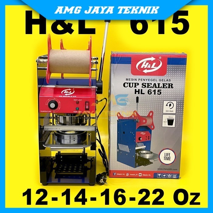 MESIN PRESS GELAS PLASTIK HL H&L 22oz - CUP SEALER HL 615 UKURAN 22 OZ