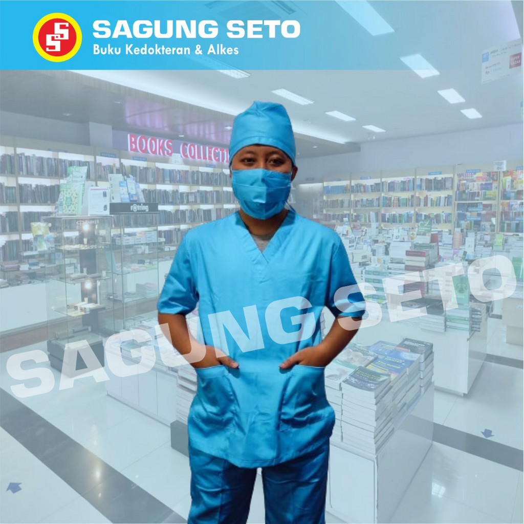 BAJU OK UKURAN 4L TURKIS KERAH V LENGAN PENDEK (UKURAN 4L) / BAJU OKA / BAJU MEDIS