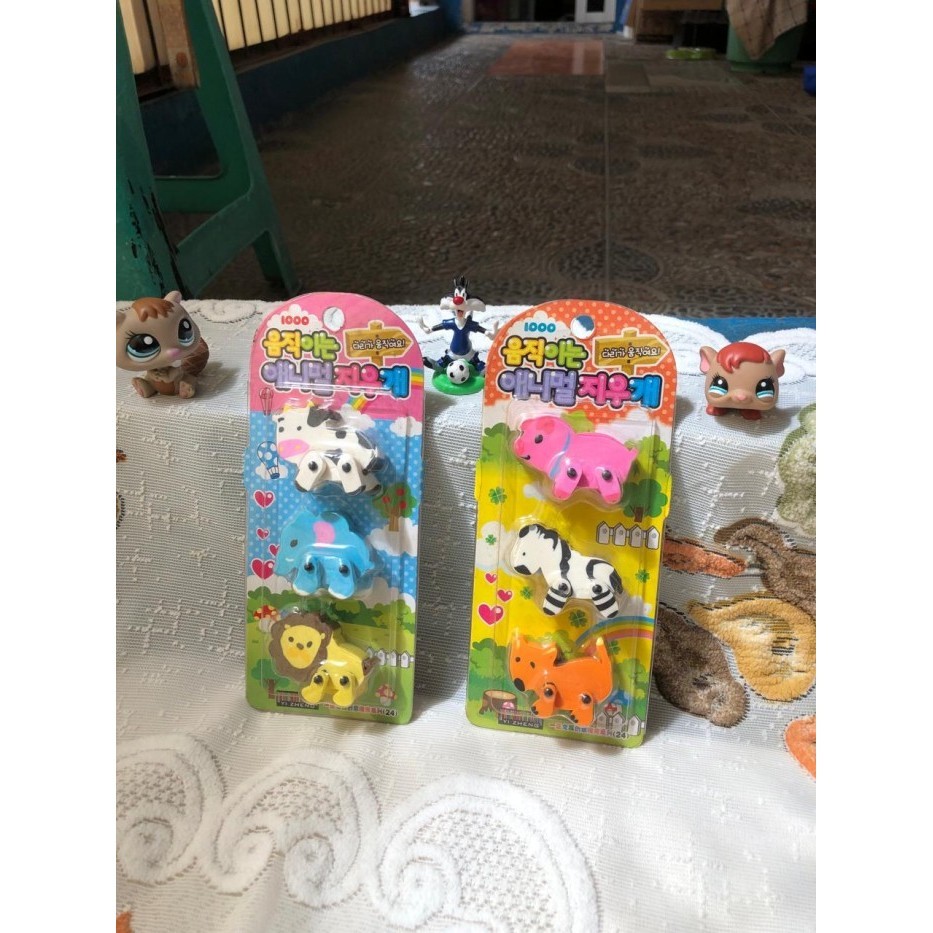 

set penghapus lucu hewan