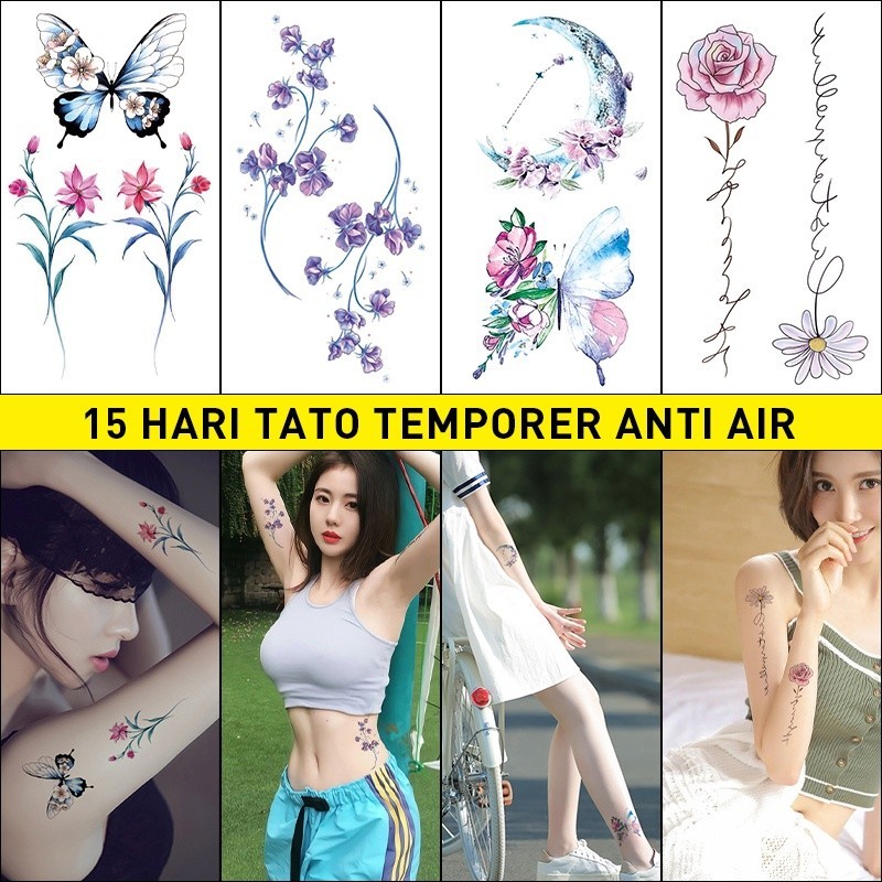 Tato Tahan Air, Tato Warna/Tato Jus/Tato/Kupu-Kupu/Bintang/Tato Pola Kecil