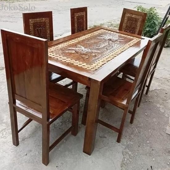 

Meja Makan Kayu Jati Ukir Flamboyan 6 Kursi (Promo Harga) Chaniishop78 murah