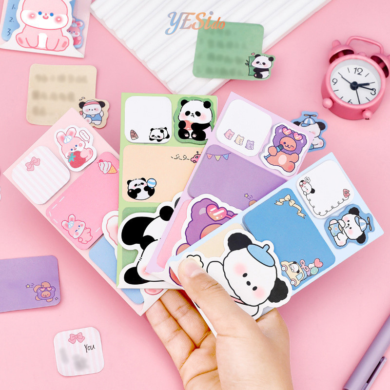 

COD✨ Sticky Notes 4 in 1 Total 100 Lembar Kertas Catatan Tempel Motif Kartun Animal Lucu Berwarna Estetik Aesthetic Full Color-YES