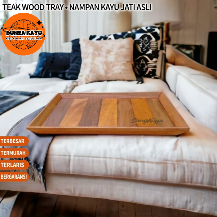 Nampan kayu jati premium kombinasi teak wood tray kayu baki kayu unik