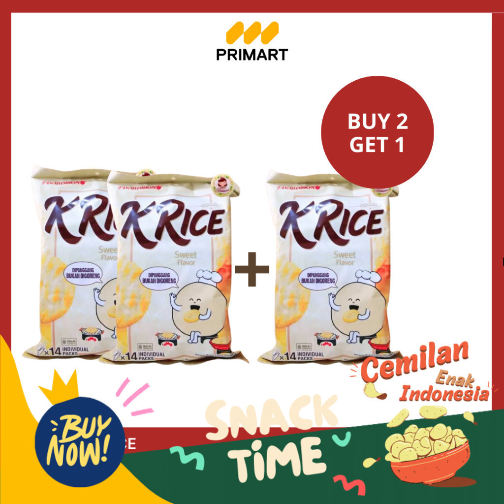 

Special Diskon Delfi Orion K'rice Sweet Flavor Crackers 151gr Buy 2 Get 1