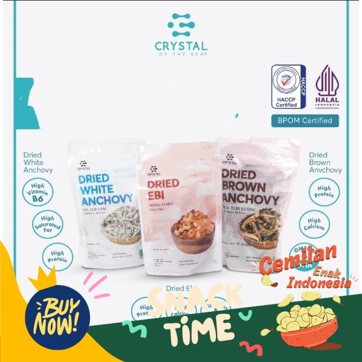 

Special Diskon CRYSTAL OF THE SEA - Dried Anchovy White Brown Ebi - MPASI - 100g