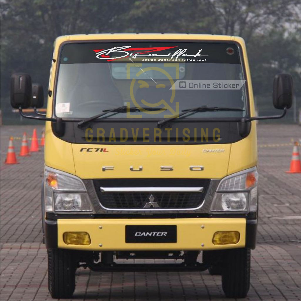 CUTTING STICKER BISSMILLAH MENYALA HOLOGRAM UNTUK MOBIL KACA DEPAN