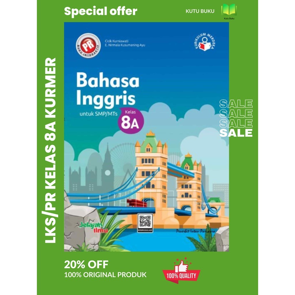 Buku Pr/Lks Bahasa Inggris Kelas 8 SMP/MTS Semester 1 Kurikulum Merdeka Intan pariwara Edisi Baru