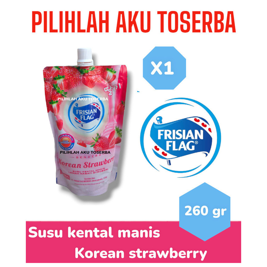 

Frisian Flag Susu Kental Manis KOREAN STRAWBERRY 260 gram - ( HARGA 1 POUCH )