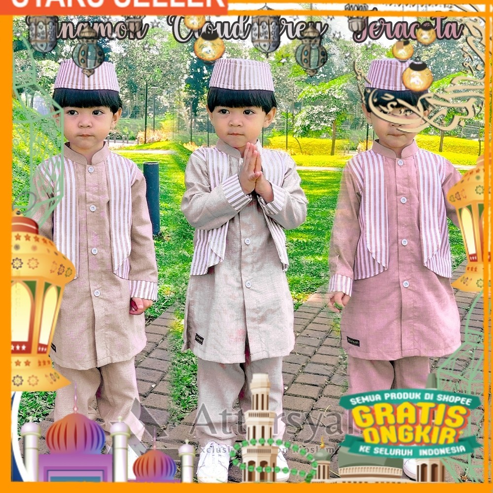Baju koko anak laki laki PREMIUM | Setelan koko Kurta Pakistan Anak Cowok ORIGINAL DAMAR/ Pink Dusty