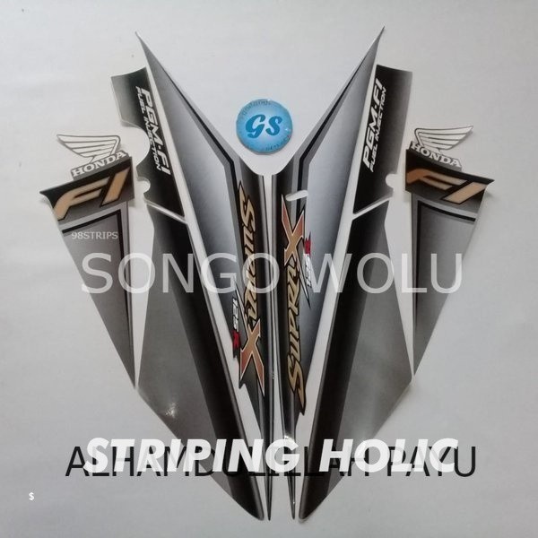 STRIPING SUPRA X 125 R FI 2009 STANDAR HITAM POLET BODI