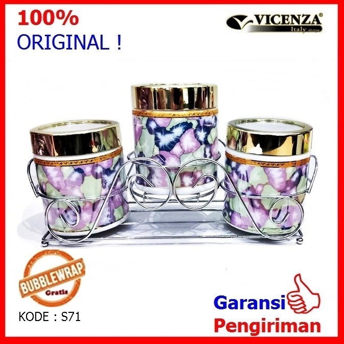 WTL Toples Permen Set Toples Lebaran Kaca Plus Rak Vicenza S 71 ( S 71 )
