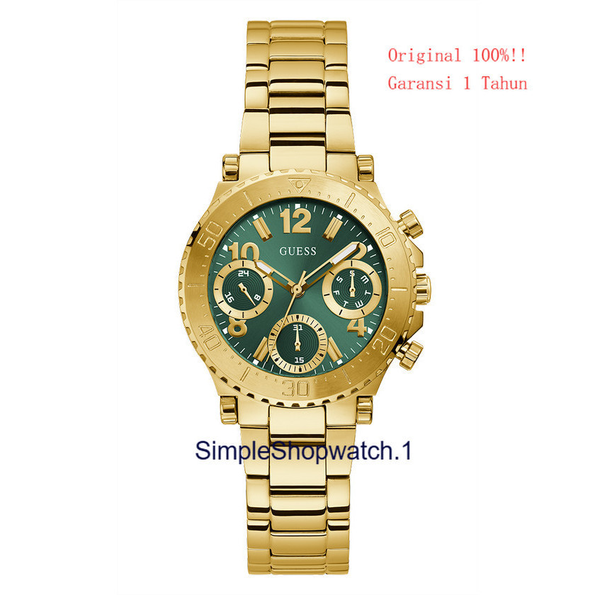 Origonal 100% GUESS GW0465L5 COSMIC Jam Tangan Wanita  Gold Green Garansi Resmi 1 Tahun