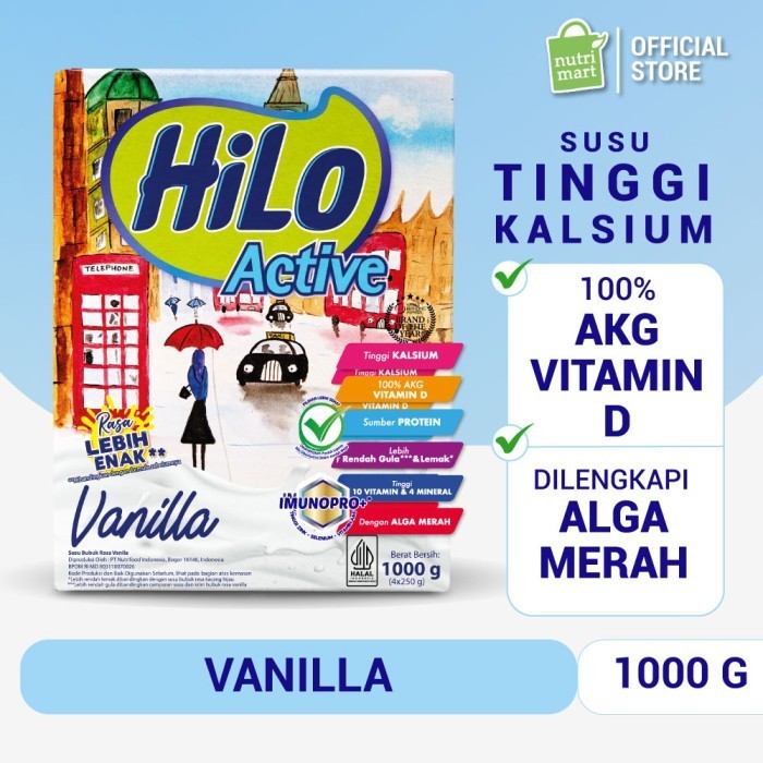 

New | HiLo Active Vanilla 1000g - Susu Tinggi Kalsium Lebih Rendah Lemak