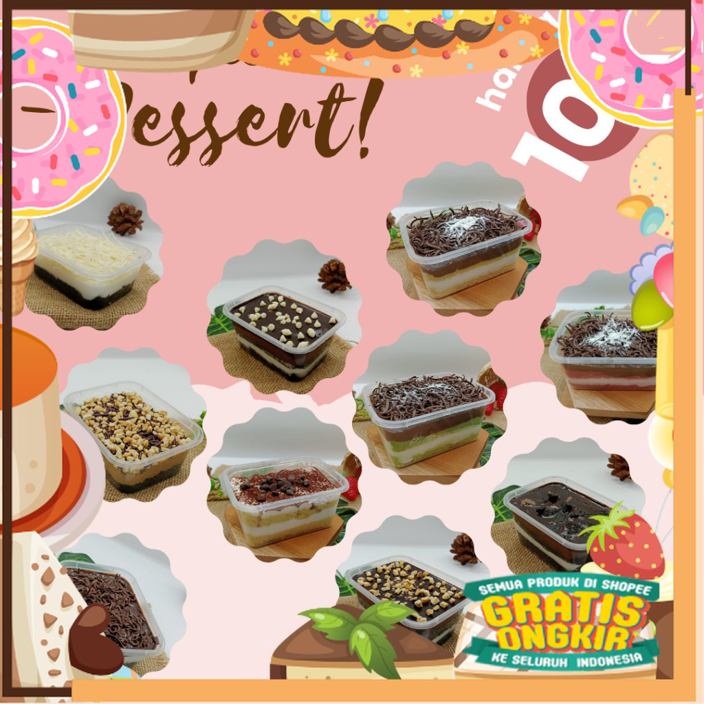 

Dessert Box Mini / Brownies Coklat / Kacang Tanah / Keju / Almond/ King J Snack