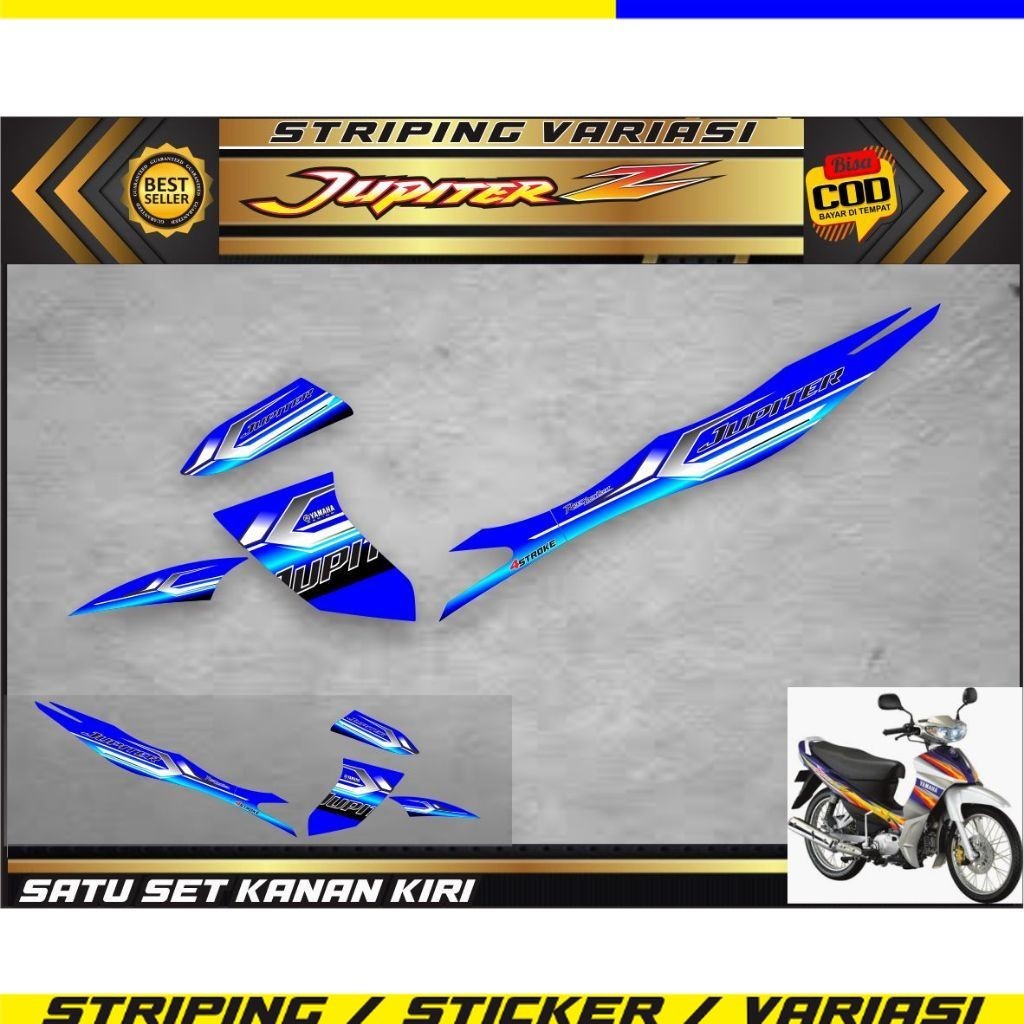 STRIPING TERLARIS STRIPING MOTOR JUPITER Z VARIASI STIKER MOTIF SIMPLE LIS JUPITER Z OLD BURHAN STRI