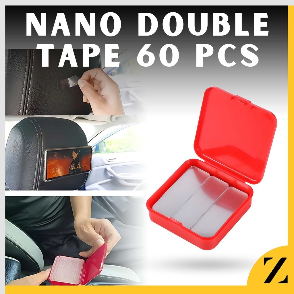 

Double Tape Nano Tape Akrilik Solasi Mini Transparan Bolak Balik 1 Kotak Stiker Double Tape Bening 2 sisi Perekat Anti Air Kuat Box Kotak Isi 60 Pcs 60pcs