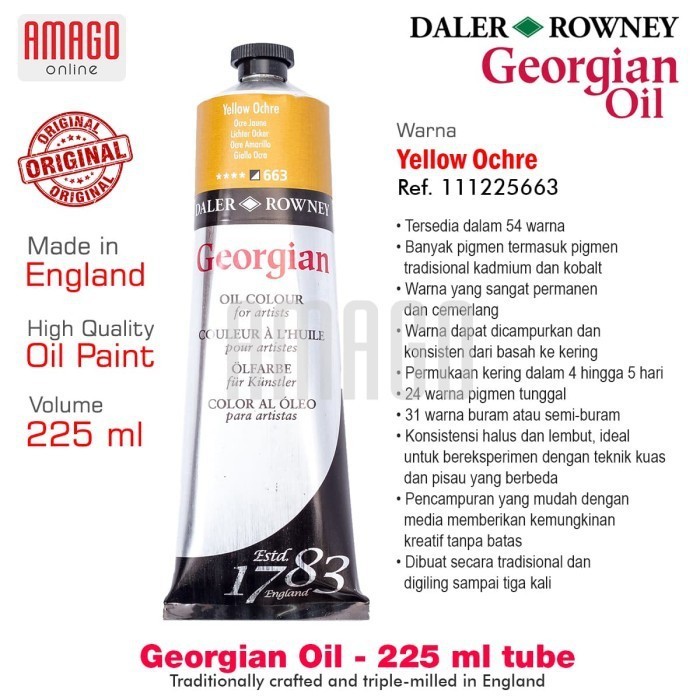 

Cat Minyak Lukis DALER-ROWNEY Georgian Oil Paint 225 ml - Yellow Ochre - 111225663