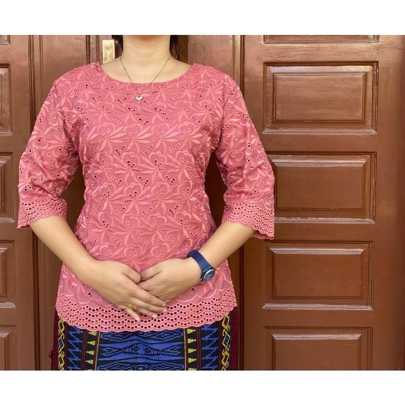 ATASAN BLUS KATUN BOLONG FULL FURING/IMPORT TERBARU/TERLARIS