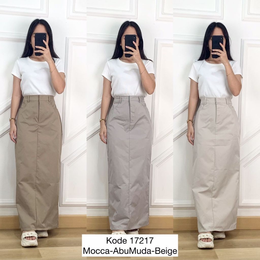 Rok Span Wanita Panjang I Rok Twill I Rok Panjang Katun I Rok Bawahan Panjang Kekinian