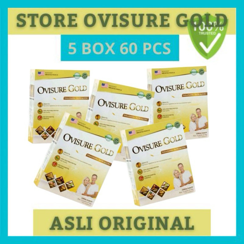 

5 BOX OVISURE GOLD SUSU OBAT VITAMIN TULANG DAN SENDI SYARAF KEJEPIT KERAM ORIGINAL AS 100% ORIGINAL