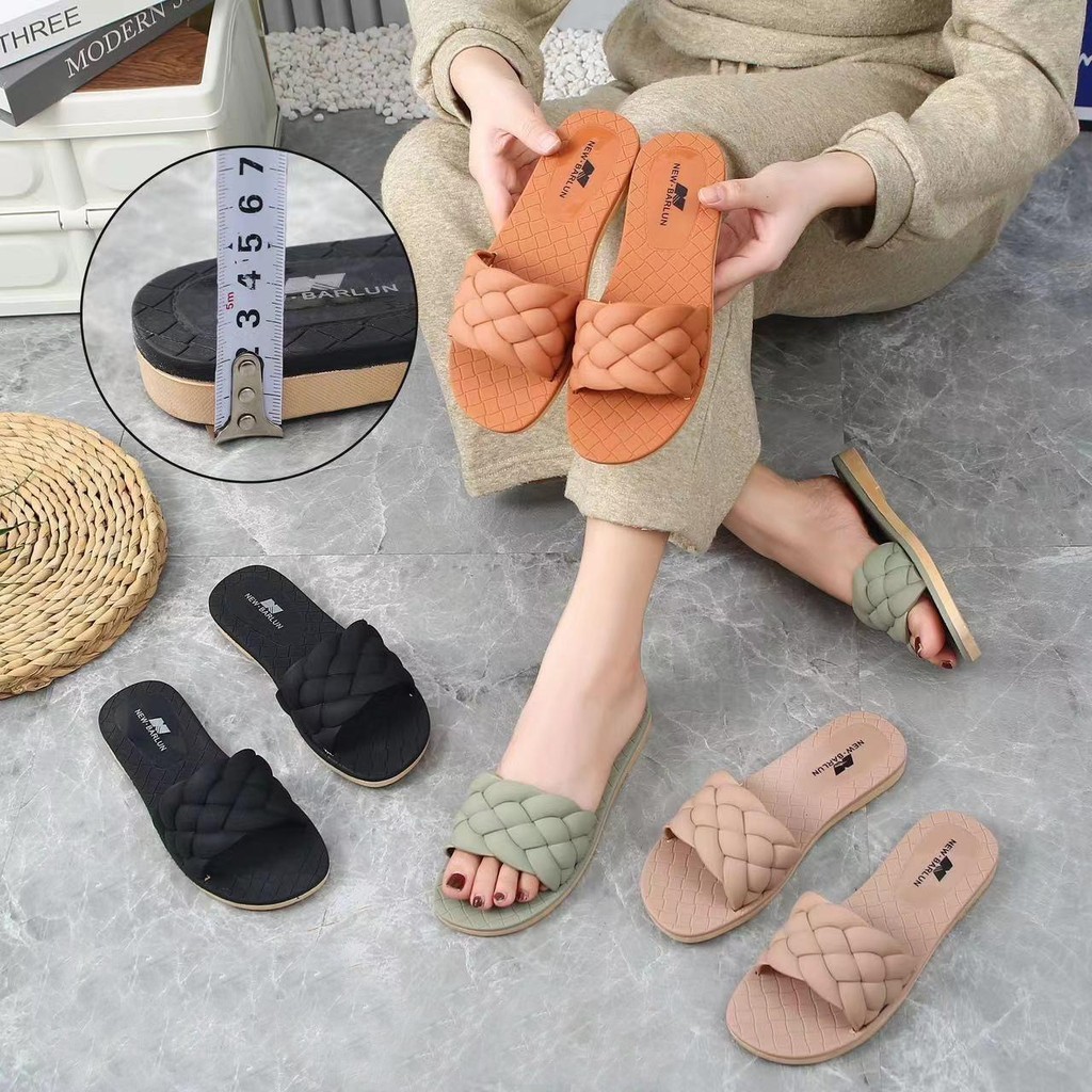 Sandal Slop Wanita Jelly Kepang Cantik Empuk Teplek - Balance 2063-2 37/41