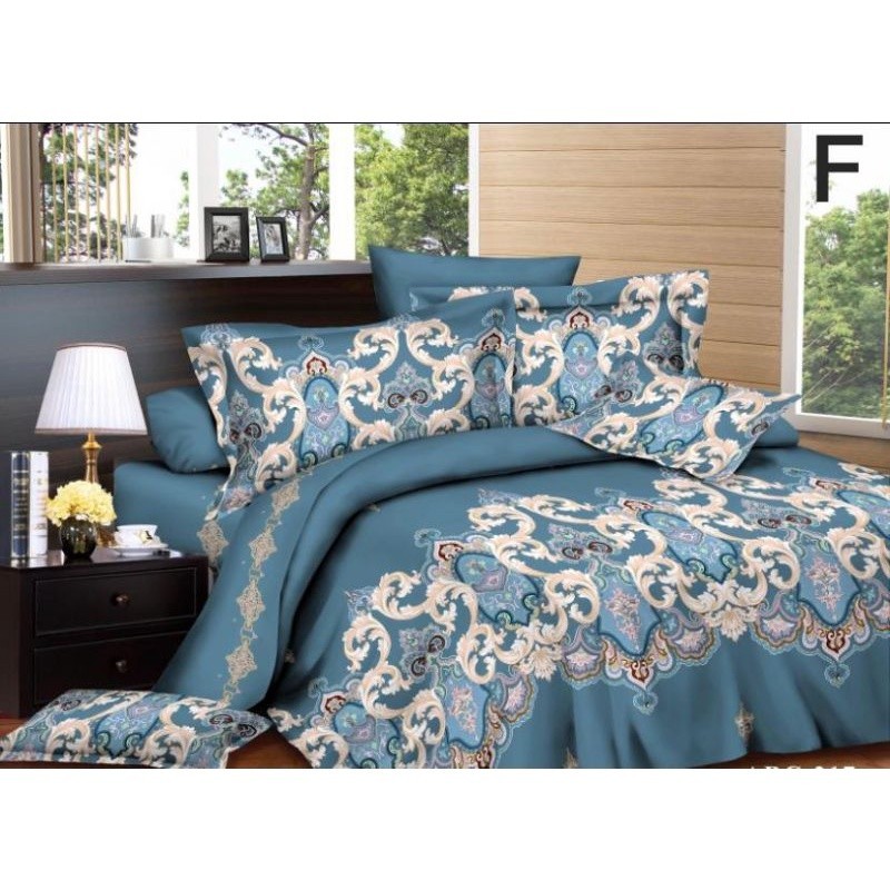 Bedcover Set SULTAN Motif Bunga Glamour Lengkap Selimut & Sprei Set Ukuran Single / Queen / King / 1