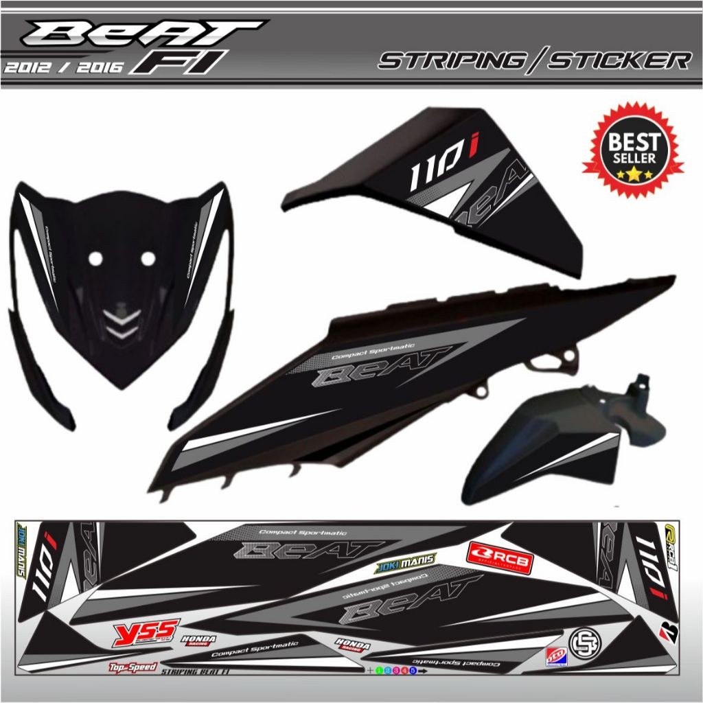 VARIASI STRIPING VARIASI MOTOR BEAT FI 2013 / 2015 VARIASI SIMPLE / STIKER BEAT FI 110 STRIPING VARI