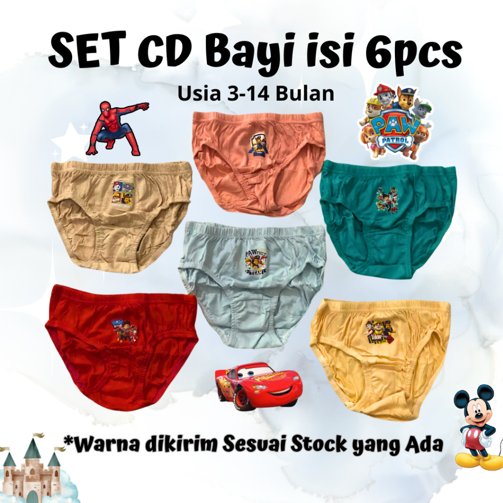 Celana Dalam Anak Laki Laki - celana dalam 6 pcs - celana dalam anak katun CD LD99