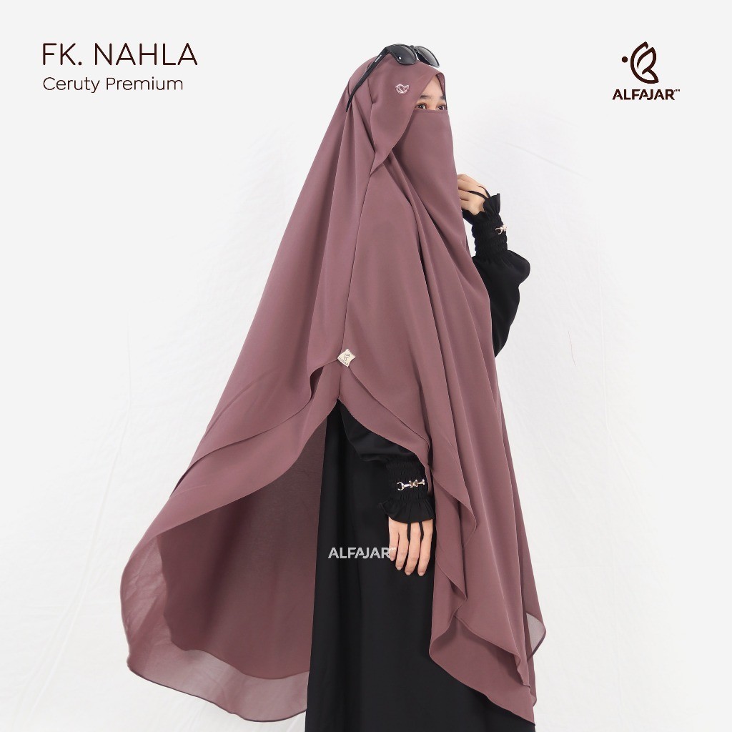 UN34TE Jilbab Khimar Bergo Kerudung Syari Muslimah French NAHLA Ceruty Babydoll by Alfajar Griya Mus