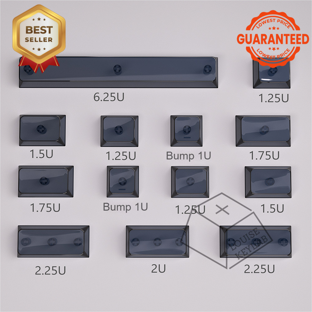 Keycaps XDA 1.25U 1.5U 1.75U 2.0U 2.25U 6.25U PC Glossy Clear Crystal Tebal mechanical keyboard MX s