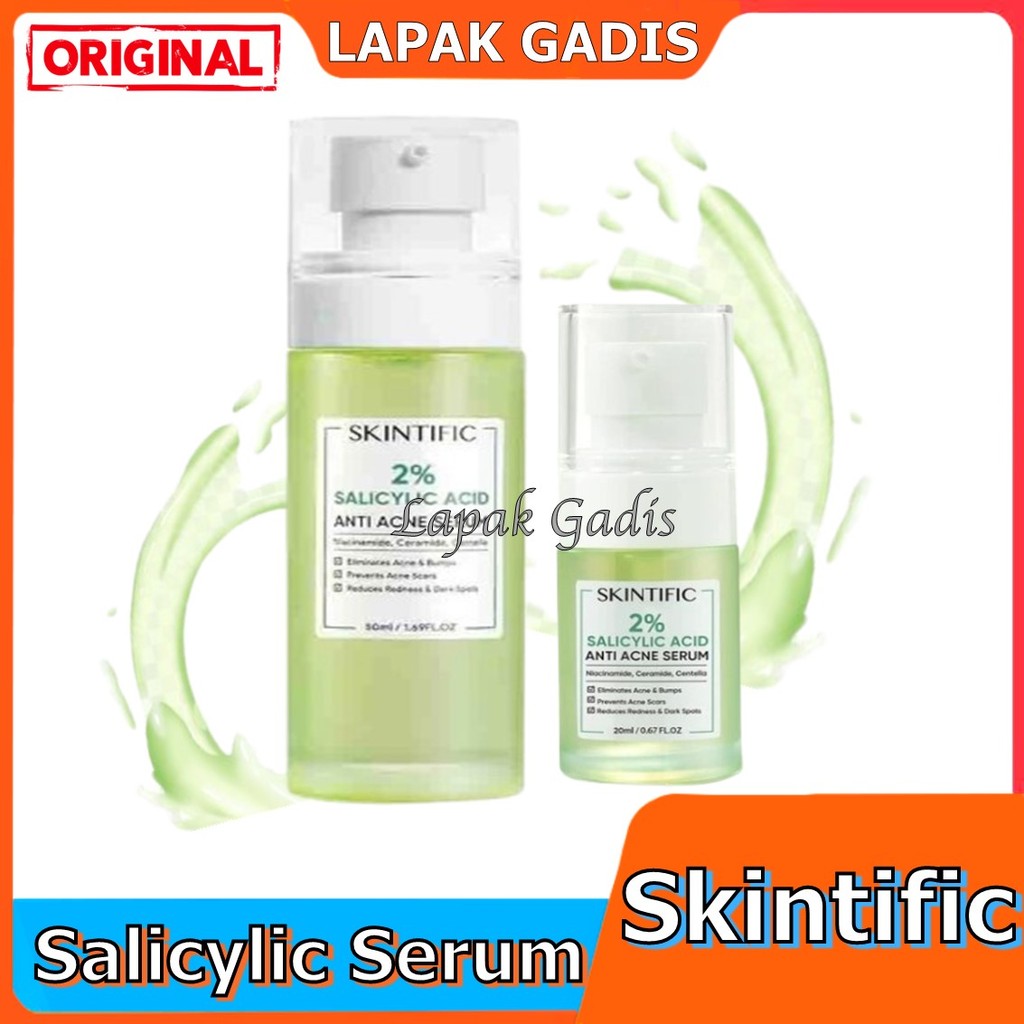 Lapak Gadis SKINTIFIC 2% Salicylic Acid Anti Acne Serum 20ml | Serum Mencerahkan Peeling Dark Spot T
