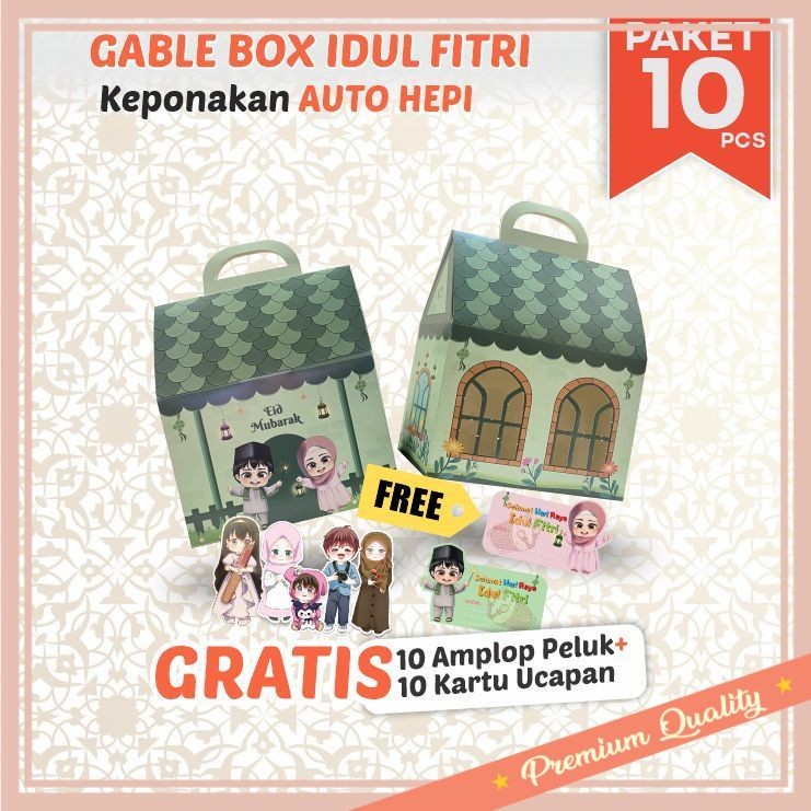 

Hampers Ramadhan Idul Fitri Kekinian Unik Murah Keren / 10 pcs Gable Box Hampers Lebaran Idul Fitri Anak Ponakan – Motif Rumah