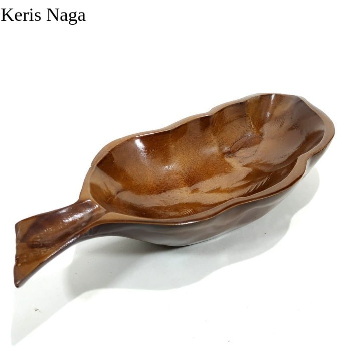 Jual Asbak Rokok Bentuk Daun Wadah Makanan Antik Kayu Jati LSF9