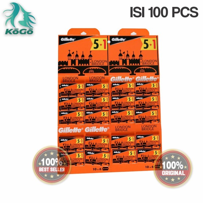 BRUN PISAU SILET RAZOR LONDON BRIDGE BARBER PANGKAS SALON ISI 100 PCS SILET - 100pcs