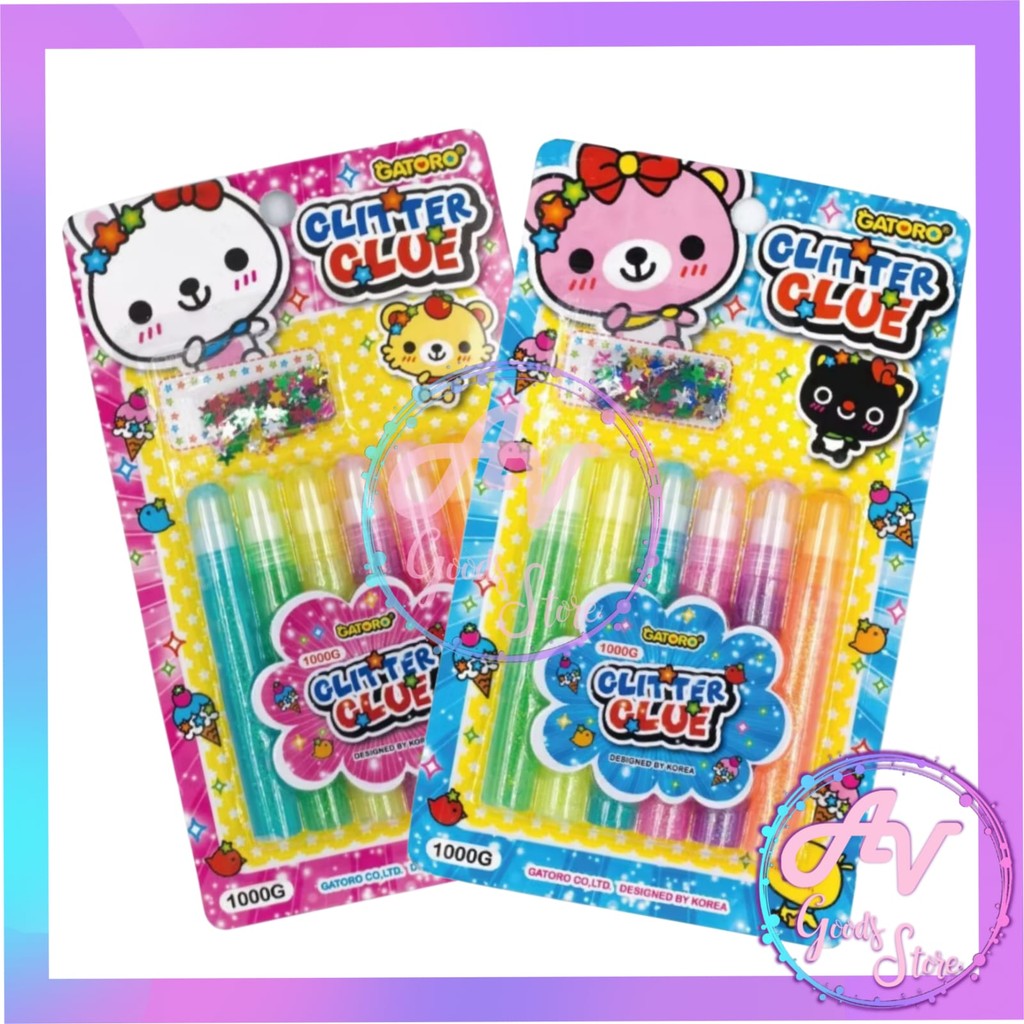

Lem Glitter (12pcs) / 1Pak Lem Cair Glitter Warna Warni / 1 Set Glitter Glue Fancy