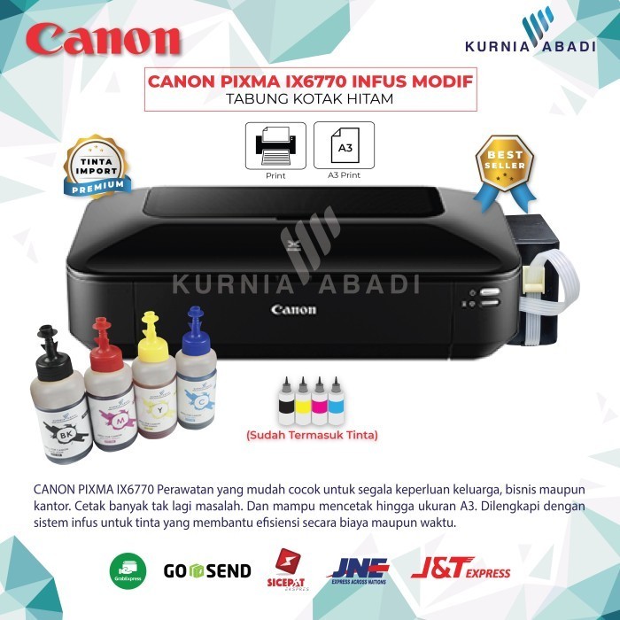 Original Printer Canon PIXMA IX6770 Print Only A3 Infus Tabung Kotak - Tinta Standar, PACKING STANDAR