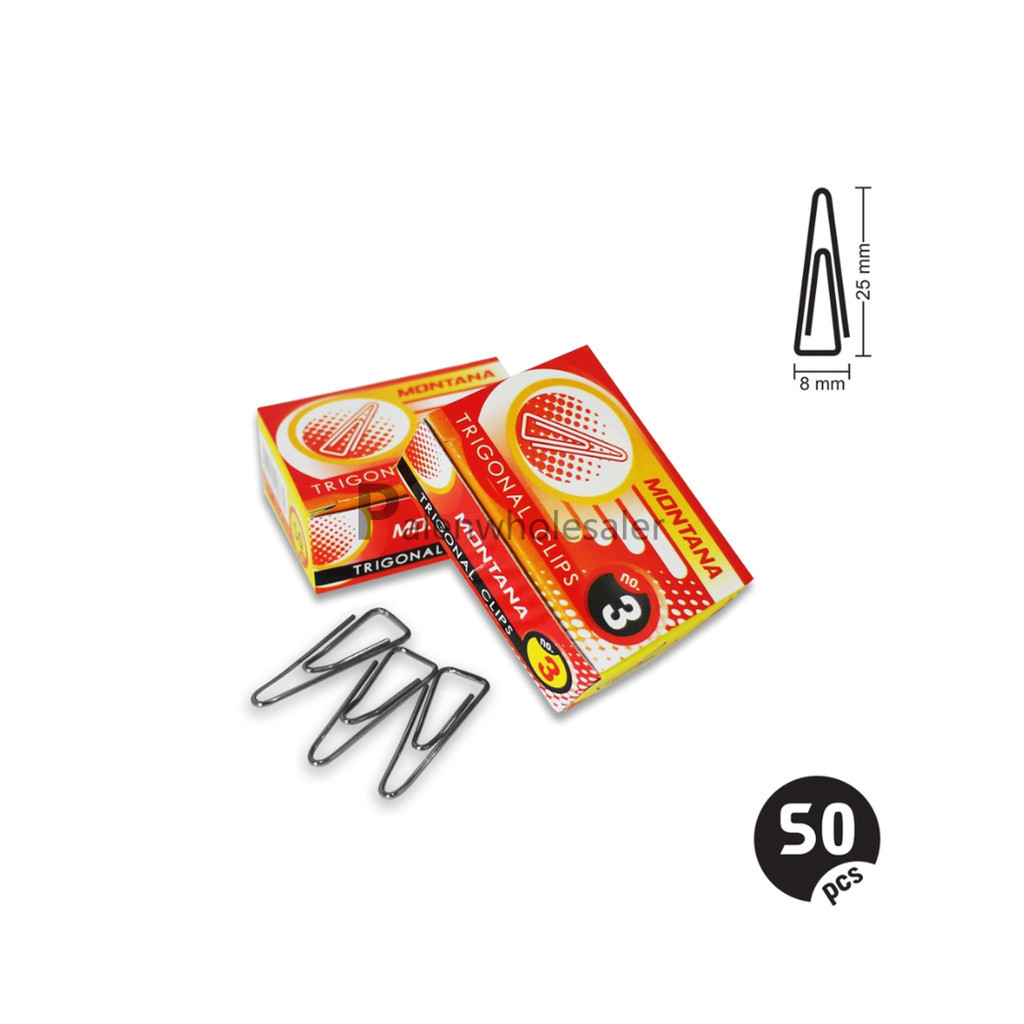 

[Palenwhlslr] Paper Clip (50pcs) / Trigonal Clip Penjepit Kertas Montana no. 3