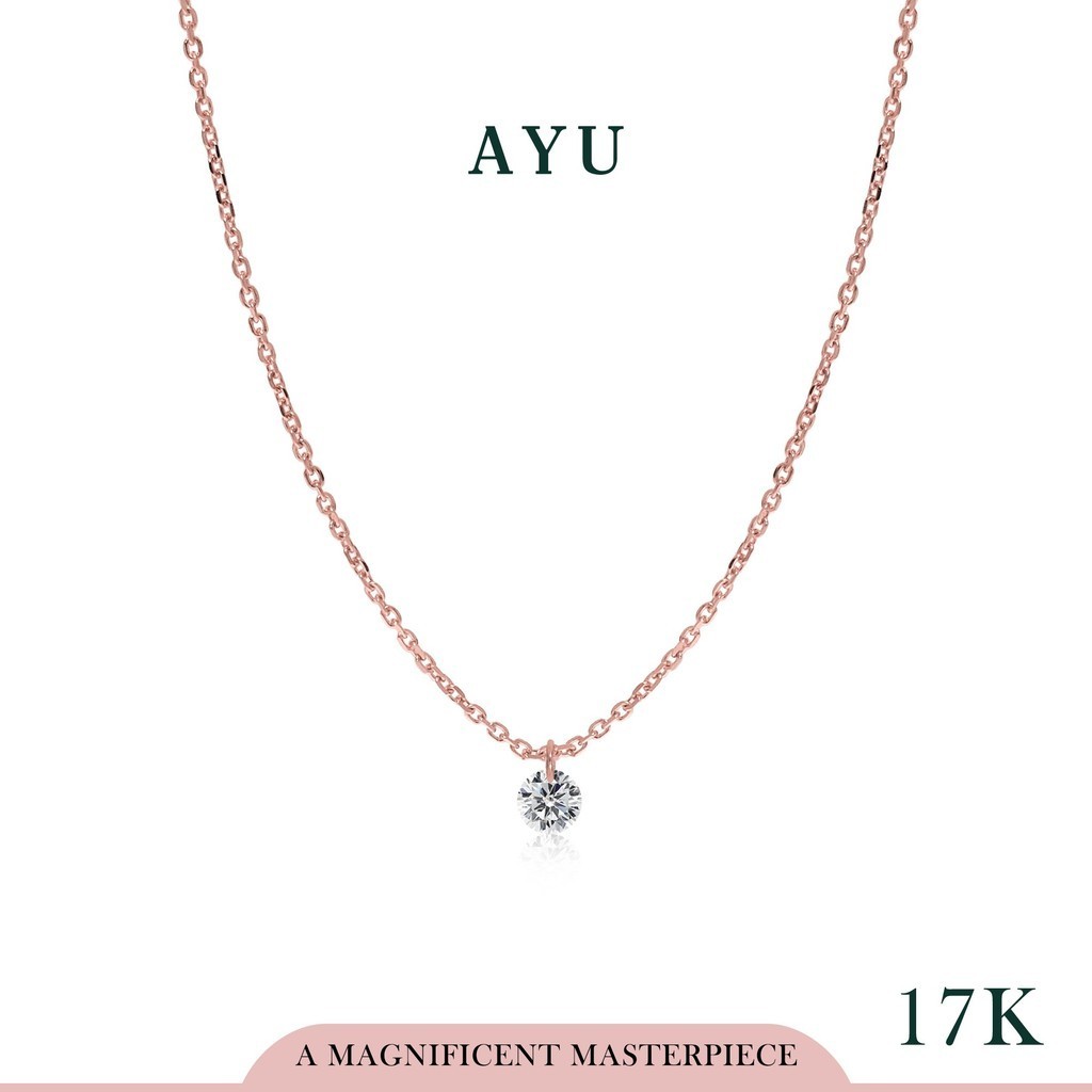 AYU Kalung Emas Korea - Candy Pop Chain Necklace 17K Rose Gold