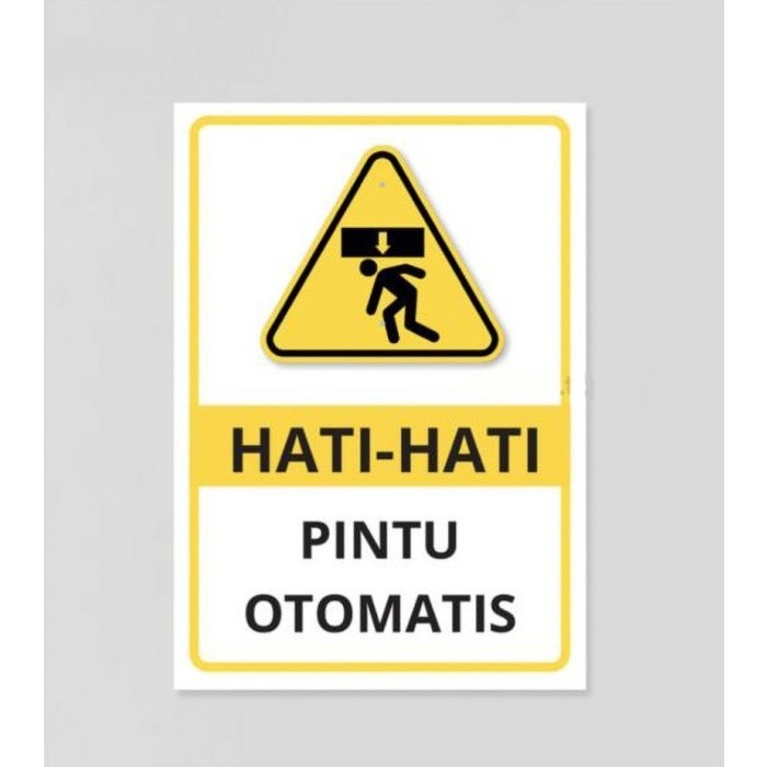 

STIKER VINYL HATI-HATI PINTU OTOMATIS Uk. 20 x 25 CM SIGN RAMBU K3