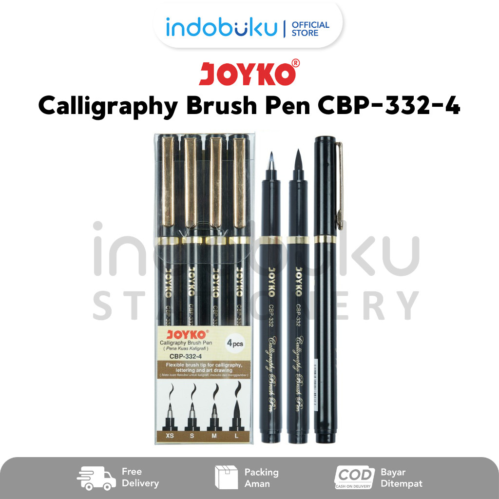 

Calligraphy Brush Pen Joyko Pena Kuas Kaligrafi Joyko Isi 4Pcs CBP-332-4