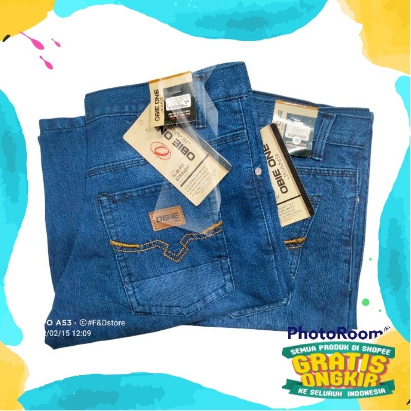 celana jeans pendek pria OBIE 7/8, kualitas DISTRO/ Gemoy
