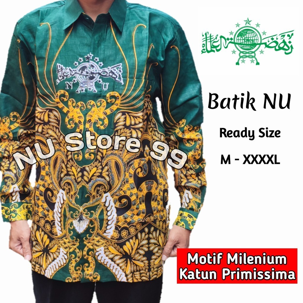 Batik NU Motif Milenium - Batik NU Pria - Batik NU Pria Terbaru 2023 - Batik NU Pria Lengan Panjang 