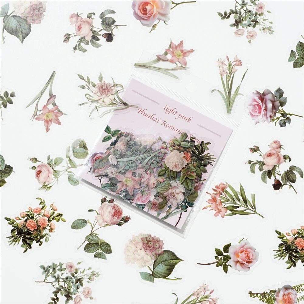 

40Pcs/Bag Plant Nature Flower Decorative PVC Sticker For Epoxy Resin Crafts Fillers Material DIY Epoxy Resin Molds Book Decor