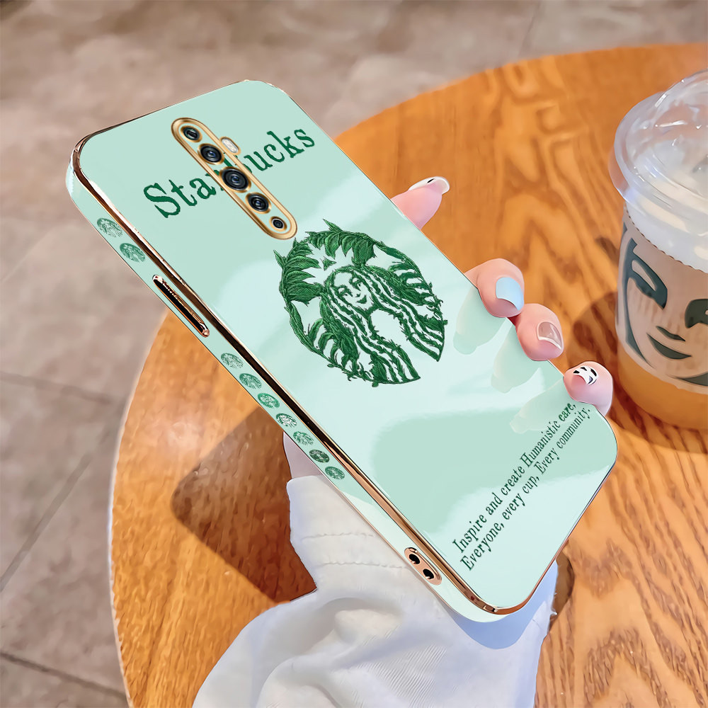 Casing Untuk OPPO Reno 2Z 2F 2 Reno3 4G Softcase Starbucks Coffee Full Cover Luxury Shockproof Plati