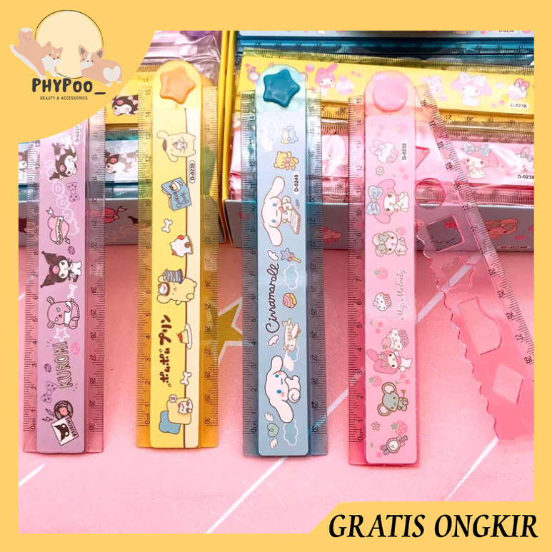 

PHY- Penggaris Lipat 30 CM Alat tulis Anak Motif Sanrio / Ruler Fancy Karakter Lucu / Penggaris Lipat Plastik Anak / Mistar Lipat 30 CM Motif Karakter