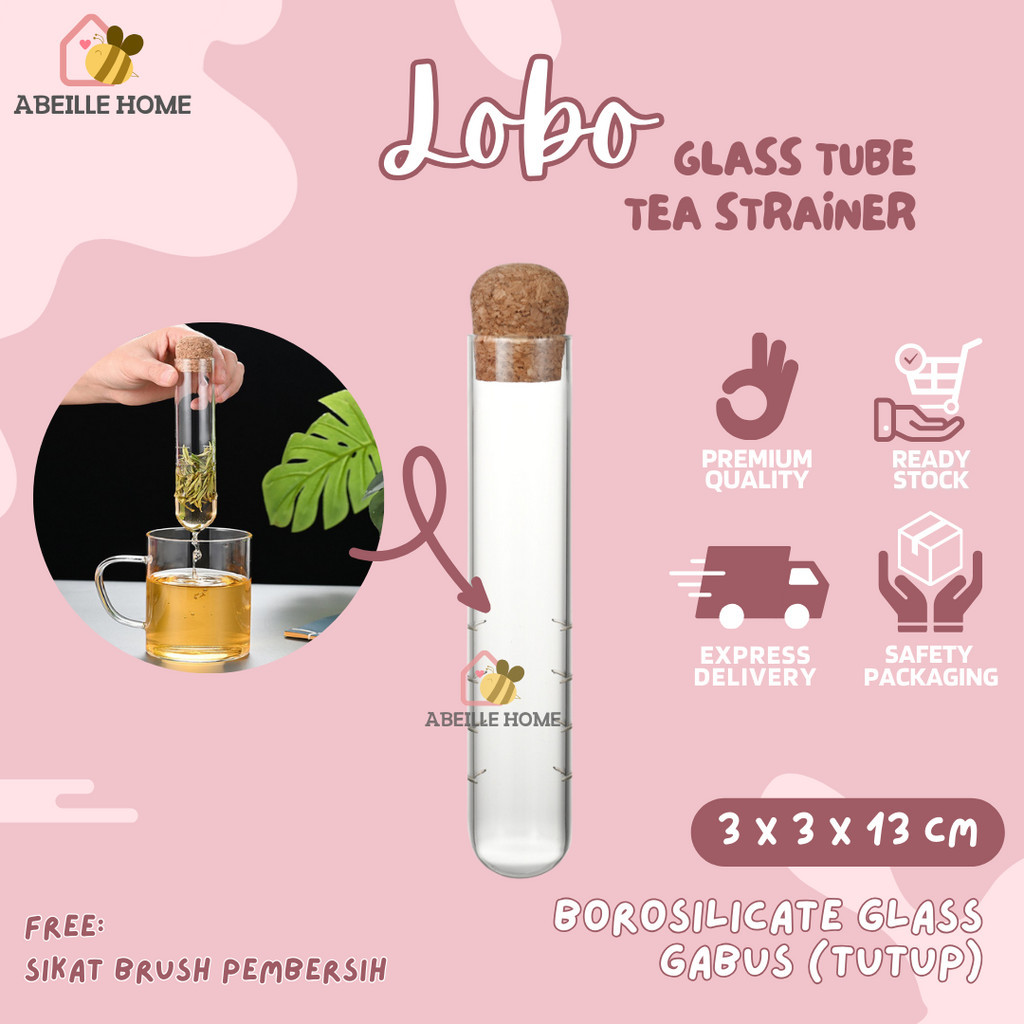 Saringan Teh Tabung Kaca LOBO Glass Tube Tea Strainer