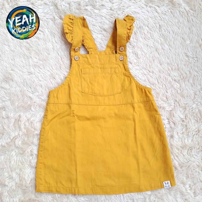 OVERALL DRESS HnM BABY ANAK CEWEK 2 TAHUN MUSTARD LUCU