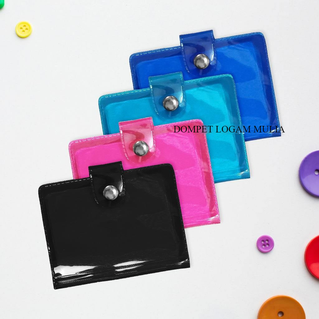 DOMPET ALBUM / DOMPET LOGAM MULIA / DOMPET KARTU KANCING / DOMPET MINI TRANSPARAN